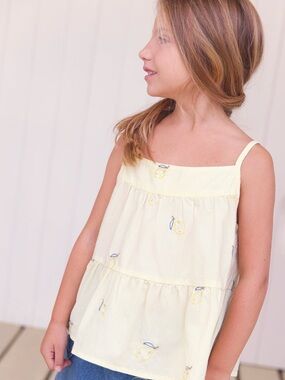 NWT $90 BONTON Girls TOP Cali Limoncello Multiple Sizes
